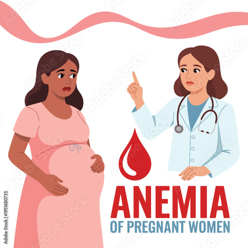 A pregnant woman discussing anemia with a concerned doctor