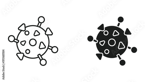 Virus Microbe Icon Medical Science Healthcare