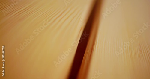 Macro View of High Quality Extra Grade Solid Larch Parquet Board with Prominent Detailed Wood Grain Texture for Professional Flooring Installation and Interior Design Scene showing Material Specs