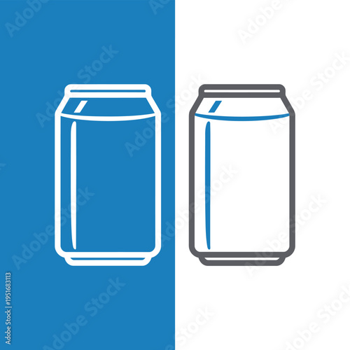 A simple illustration of two soda cans on colored backgrounds