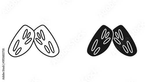 Grape Halves Icon Fruity Produce Vector