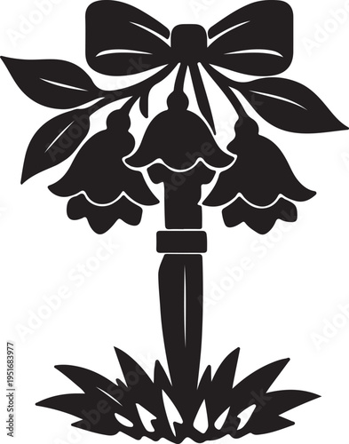 Candy Bell  Flower Icon – Vector Illustration