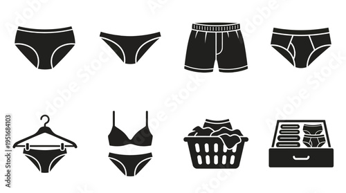 Underwear Icons for Fashion, Storage, and Clothing Organization