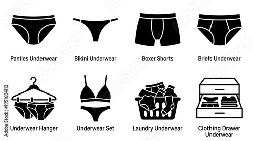 Underwear Icons for Fashion, Storage, and Clothing Organization