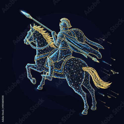 Constellation of Sagittarius Rider on Horseback.