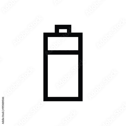 A simple black battery icon on a white background