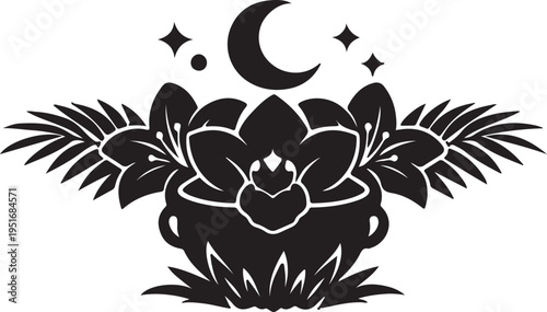 Cuba Orchid Flower Icon – Vector Illustration