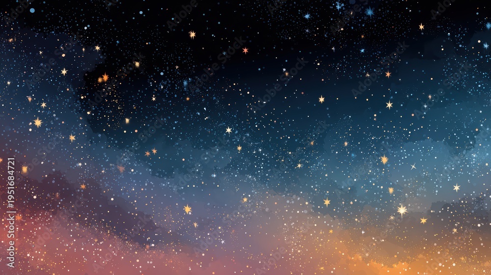 Obraz premium Starry Night Sky with Bright Stars and Colorful Nebula Background