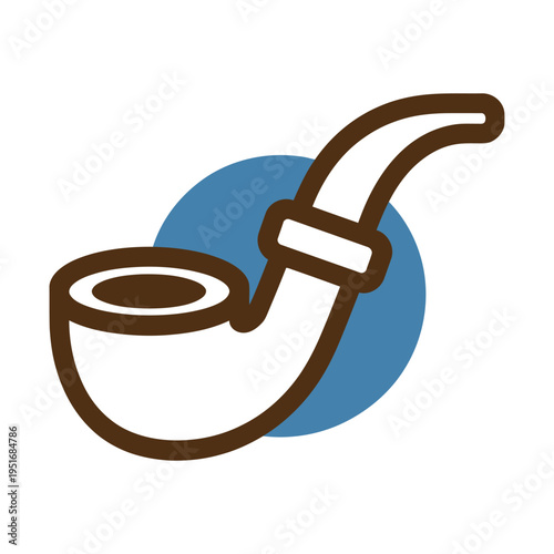 A simple illustration of a brown and white smoking pipe