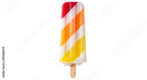 Colorful striped popsicle isolated PNG, refreshing summer treat on transparent background for design and creative projects