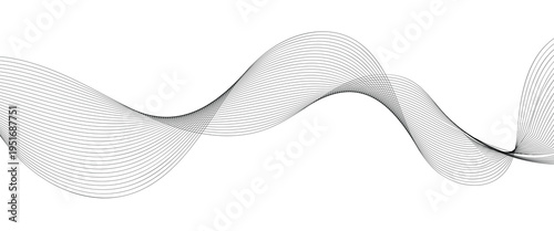 Abstract wave element for design. Digital frequency track equalizer. Stylized line art background.  Wave with lines created using blend tool. Curved line, smooth stripe. eps10