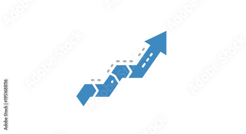 A visual representation of growth, progress, and upward trajectory with arrow diagram