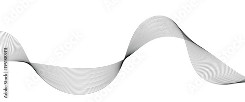 Technology abstract lines on white background. Undulate Grey Wave Swirl, frequency sound wave, twisted curve lines with blend effect. EPS10. Abstract design.