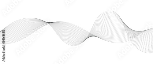 Abstract lines background isolated, twisted curve lines, undulate wave - stock vector.  Web banner size. Vector background with lines. Element for design isolated on white background.
