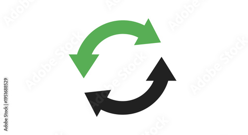 Abstract illustration of three arrows in a circular motion, representing a cycle or process