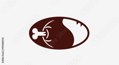 Abstract illustration of a stylized food logo representing a delicious cooked meat portion