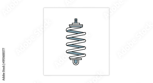 An Illustration of a Mechanical Spring in Vector Style on a White Background