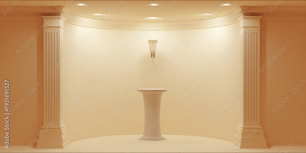 Naklejka premium Elegant Interior Niche with Columns and Pedestal, Perfect for Display or Presentation