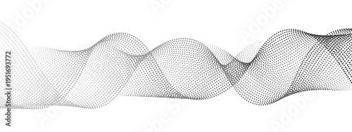 Vector Abstract wave patterns appear undulating and dynamic representing digital graphic lines and curves flow.