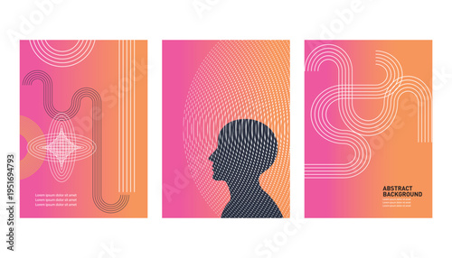 Set of Modern brochures cover design with place for text