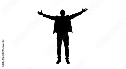 Vector silhouette of a man with arms outstretched