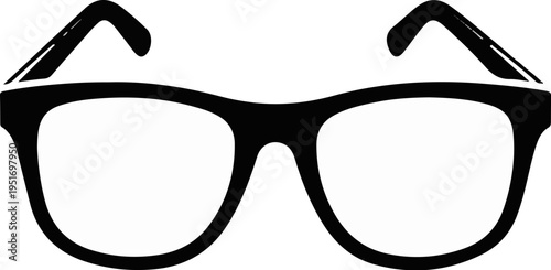 Black framed glasses with clear lenses, a classic accessory for vision correction or style