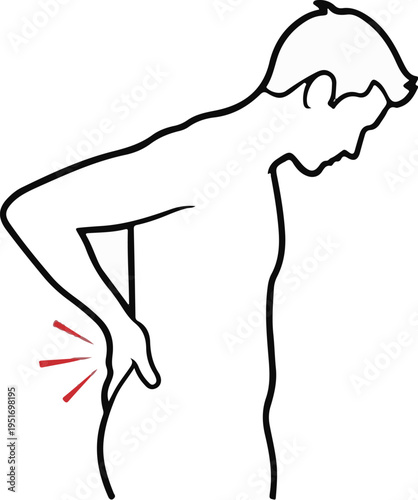 Person bending over with hand on aching lower back