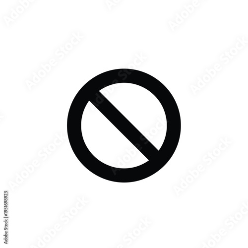 Black and white no symbol sign circle