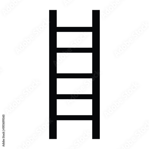 Black silhouette of a simple ladder with four steps