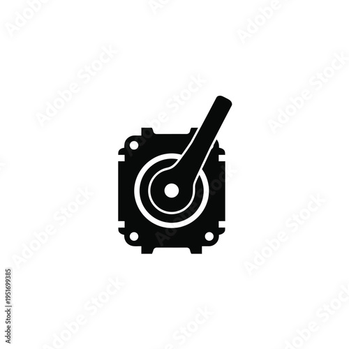 Black and white of mechanical switch with lever