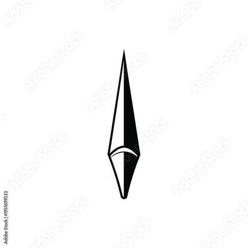 Black and white arrowhead shape with sleek geometric