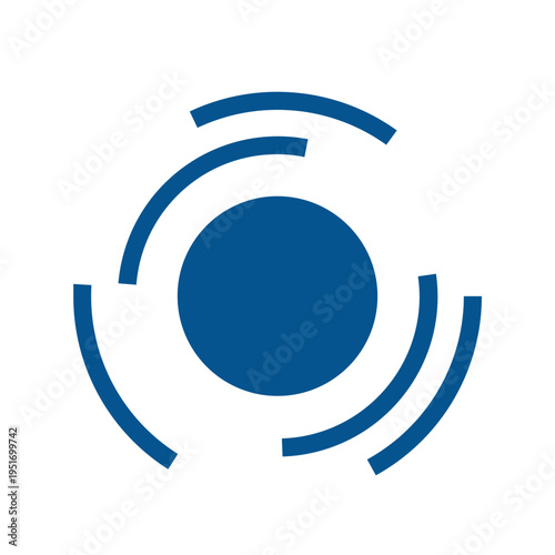 Abstract Circular Blue Technology Logo Concept
