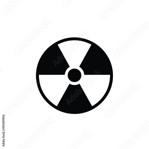 Black and white radiation symbol radioactive hazard