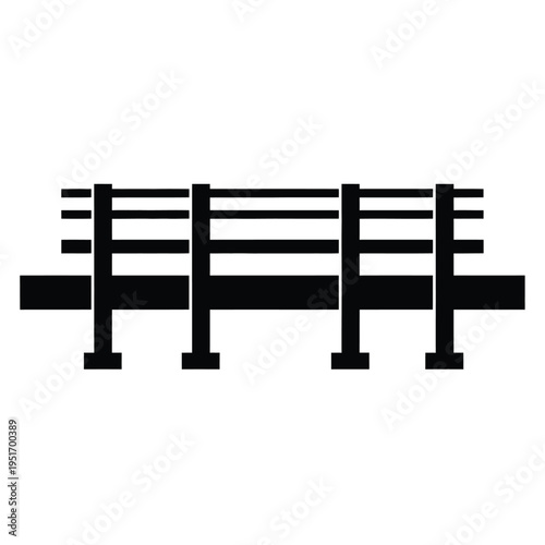 Black and white minimalist guardrail fence