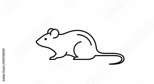 A simple line drawing of a mouse in profile facing left on a white background with minimal shading