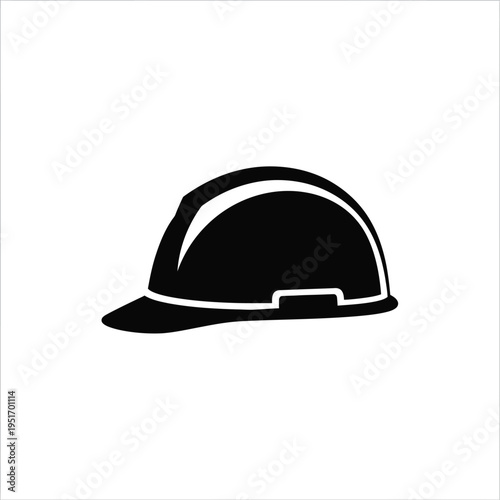 Black and white hard hat isolated on white background