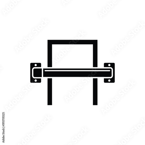 Black and white of a bench with armrests minimalist