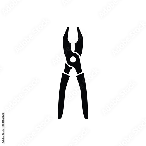 Black and white silhouette of pliers tool