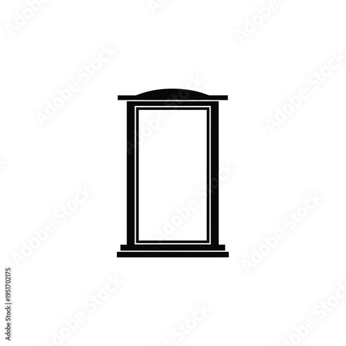 Black and white simple window frame with rectangular shape