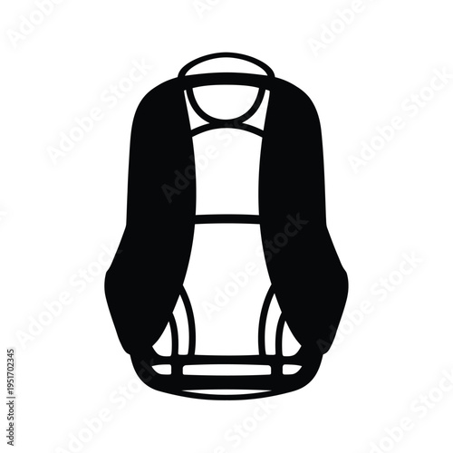 Black and white backpack silhouette