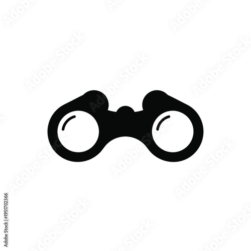 Black and white binoculars isolated on white background