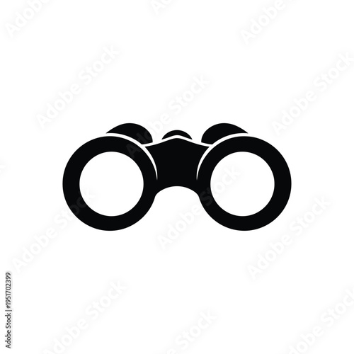 Black and white binoculars silhouette view