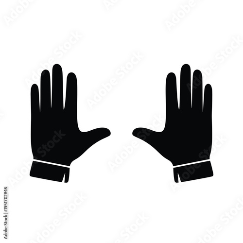 Black silhouette of two hands facing each other