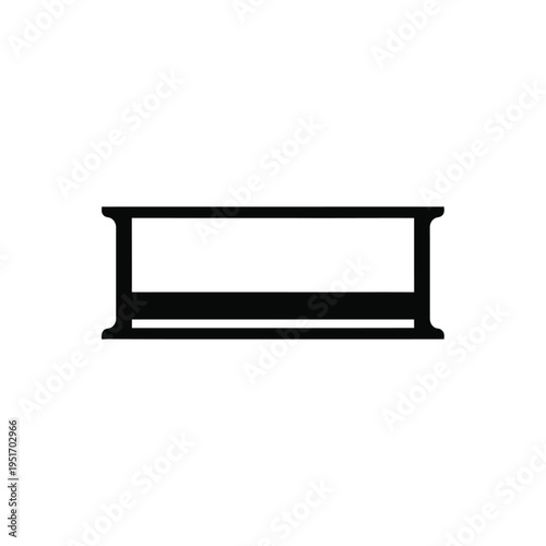 Black steel i beam construction metal profile