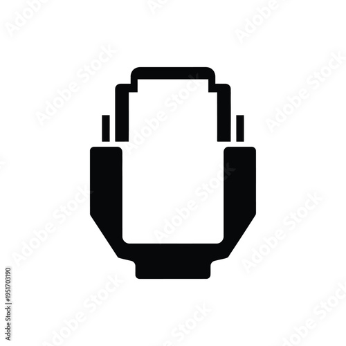 Black and white u s b type- c connector isolated on white background