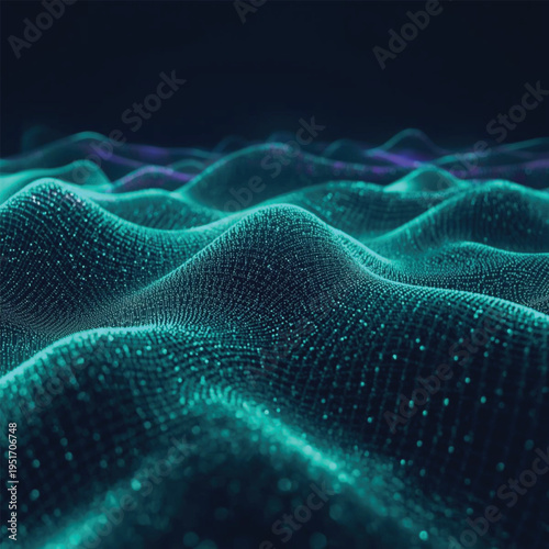 Abstract cyber field with expanding circular data waves and energy pulses, representing network defense activation, clean minimal composition