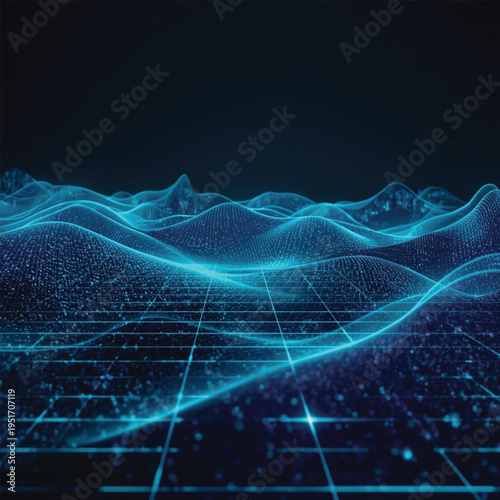 Abstract cyber field with expanding circular data waves and energy pulses, representing network defense activation, clean minimal composition