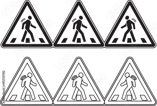 Pedestrian crossing warning signs