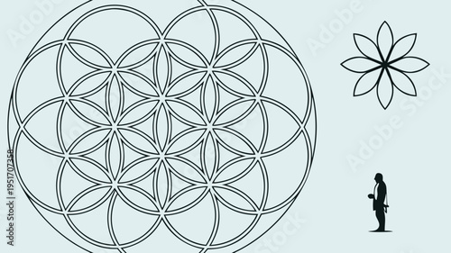 Sacred geometry, flower of life pattern. Vector background. vector icon
