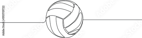 A classic illustration of a volleyball with a curved trajectory line indicating motion Vector